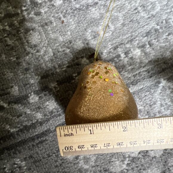 Christmas Ornament Lot Of 16 Gold Beaded & Sequin Pear-3"D, 4.25"H - Picture 6 of 6